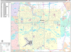 Des Moines Wall Map Premium Style 2026